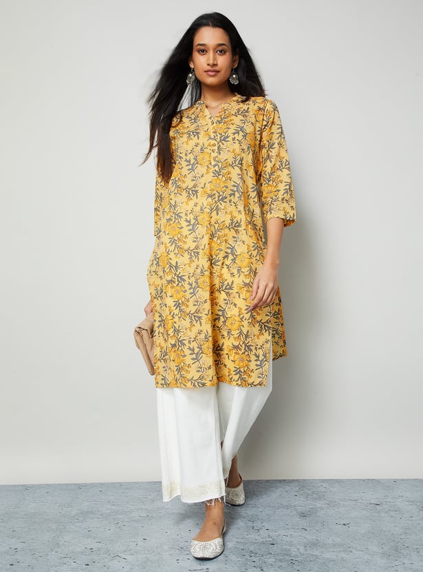 MELANGE Floral Print Straight Kurta