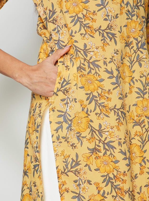 MELANGE Floral Print Straight Kurta