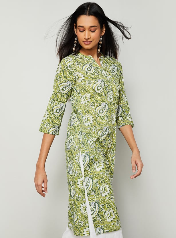 MELANGE Paisley Print Straight Kurta