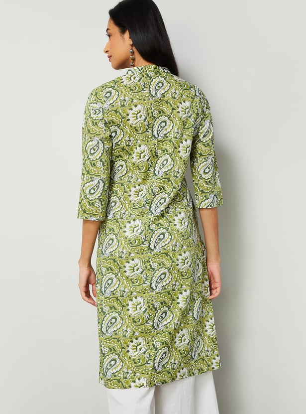 MELANGE Paisley Print Straight Kurta