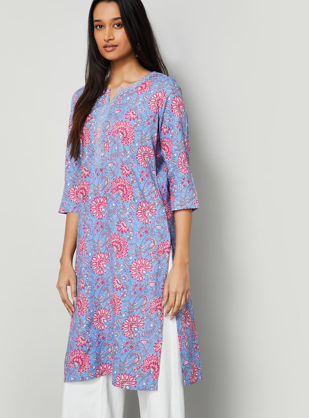 MELANGE Floral Print Straight Kurta