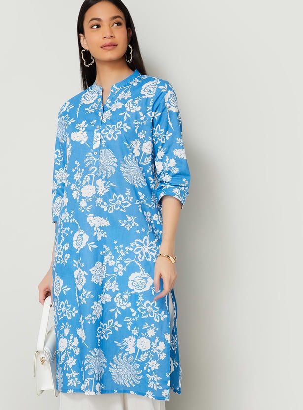 MELANGE Floral Print Straight Kurta