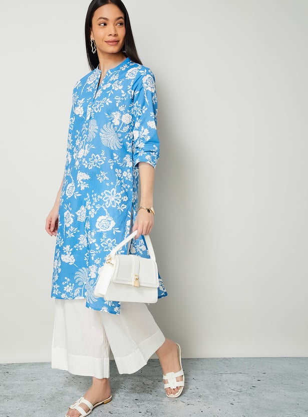 MELANGE Floral Print Straight Kurta