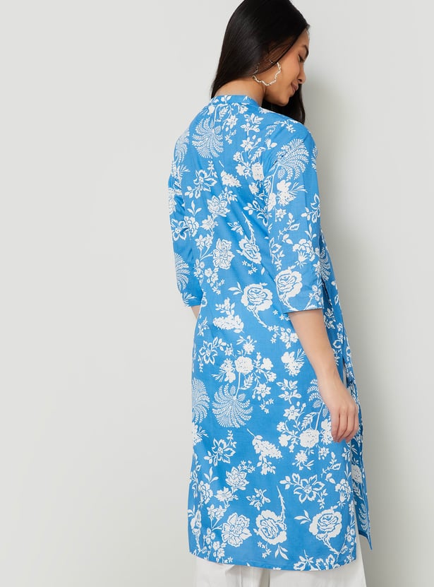 MELANGE Floral Print Straight Kurta