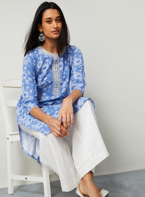 MELANGE Floral Print Kurta