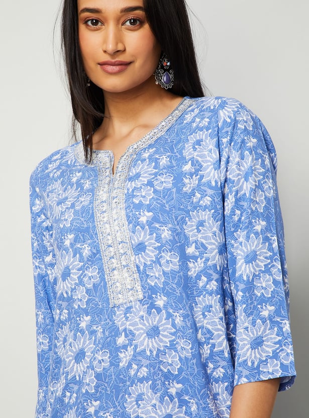 MELANGE Floral Print Kurta