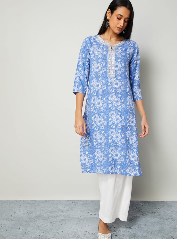 MELANGE Floral Print Kurta