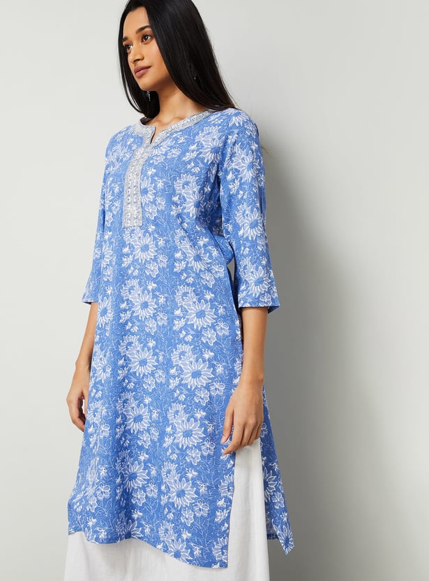 MELANGE Floral Print Kurta