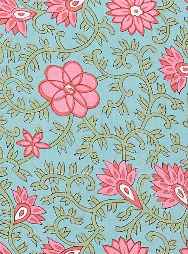 MELANGE Floral Print Notched Neck Straight Kurta