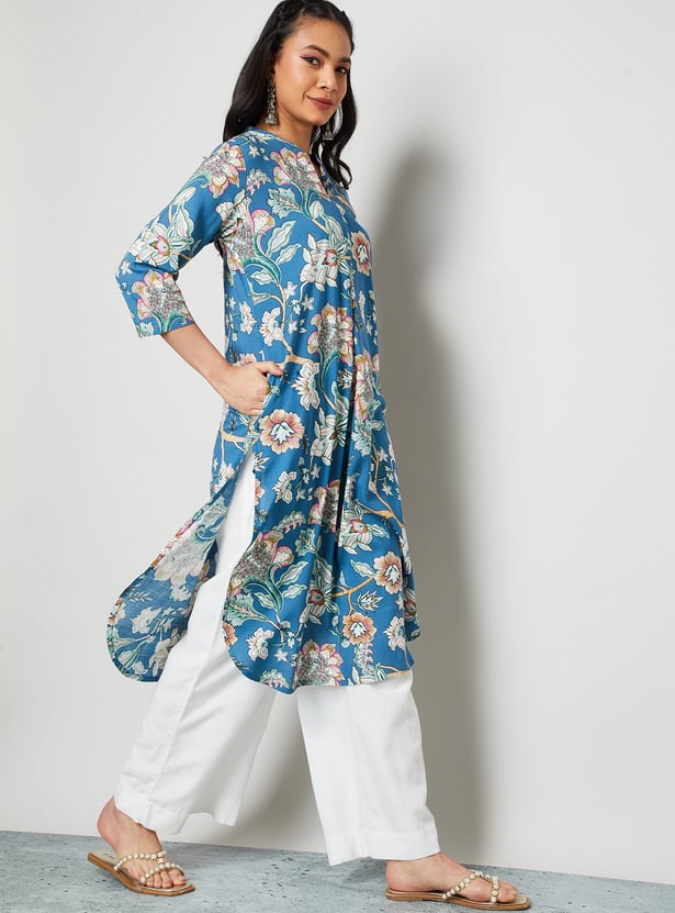 MELANGE Floral Print Straight Kurta