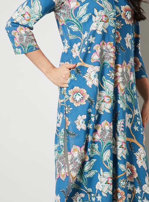 MELANGE Floral Print Straight Kurta