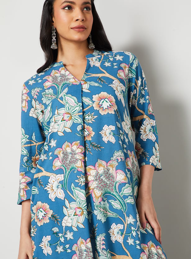 MELANGE Floral Print Straight Kurta