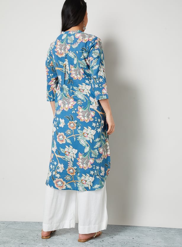 MELANGE Floral Print Straight Kurta