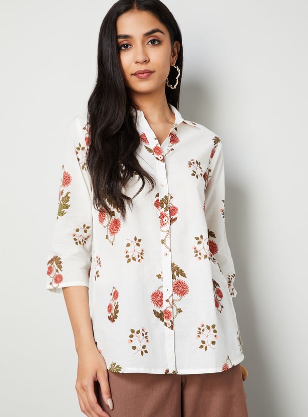 MELANGE Floral Print Straight Kurti