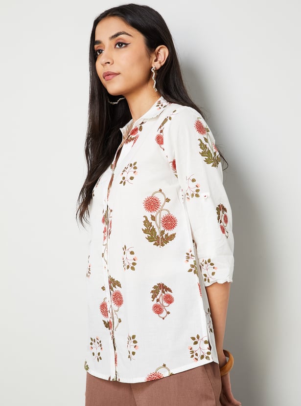 MELANGE Floral Print Straight Kurti