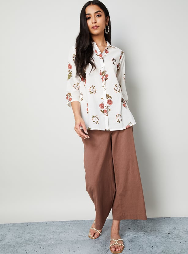 MELANGE Floral Print Straight Kurti