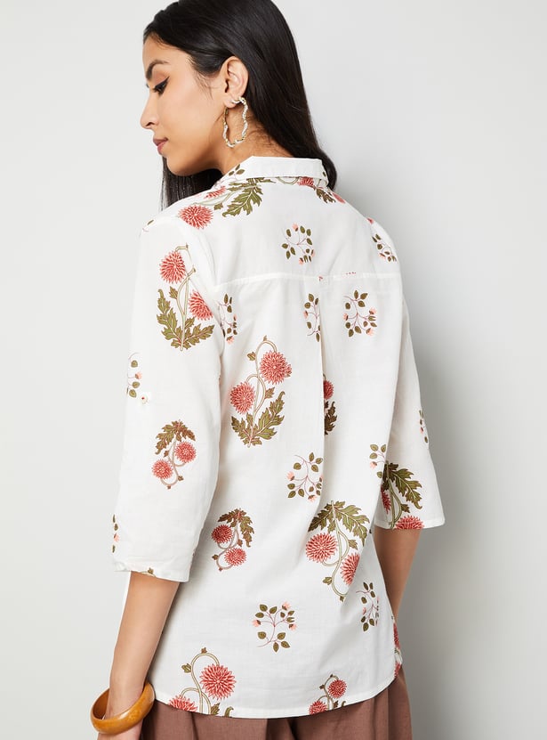 MELANGE Floral Print Straight Kurti