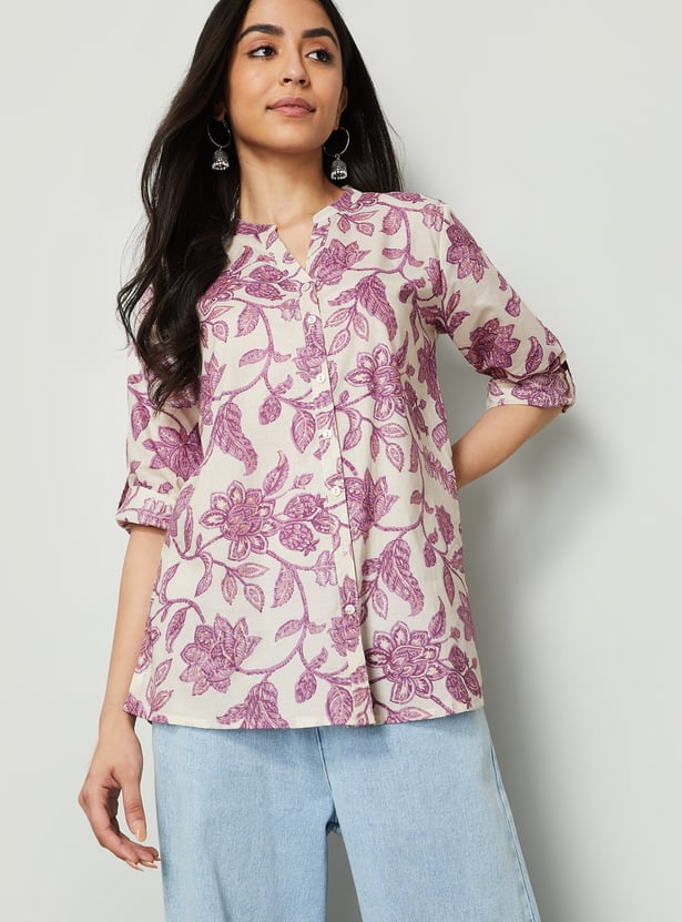 MELANGE Floral Print Straight Kurti