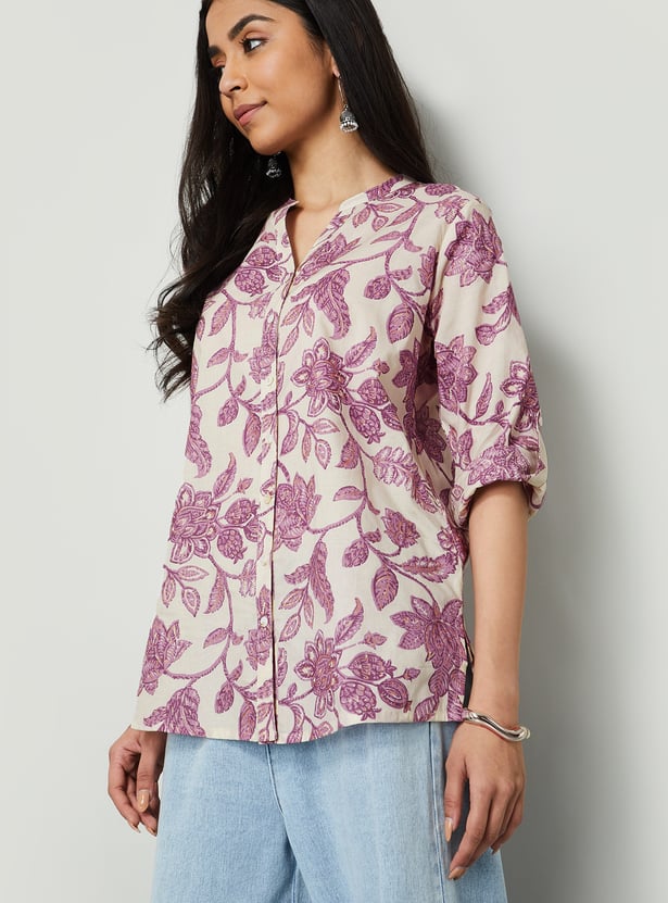 MELANGE Floral Print Straight Kurti