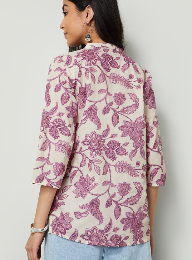 MELANGE Floral Print Straight Kurti