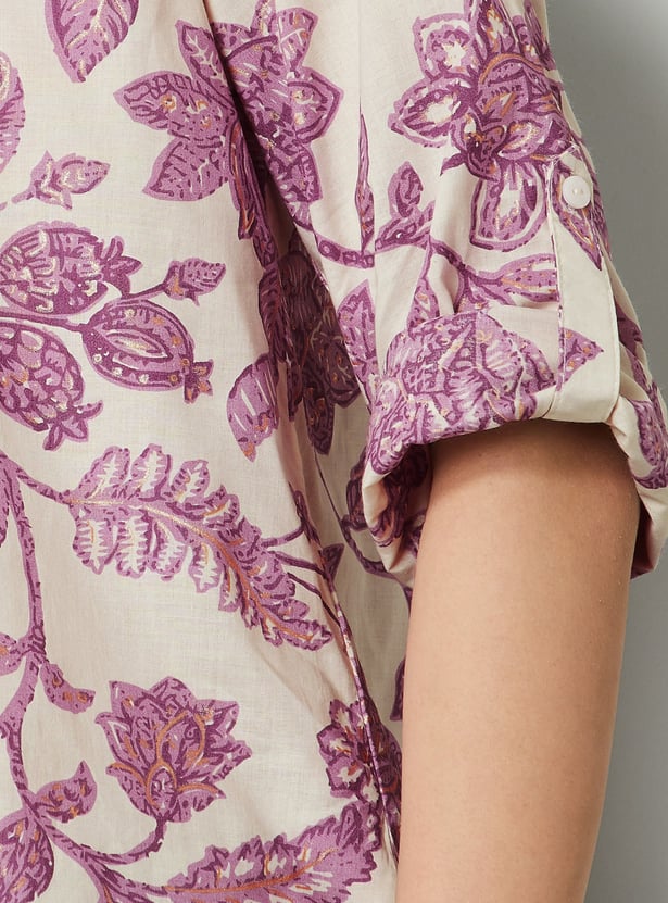 MELANGE Floral Print Straight Kurti