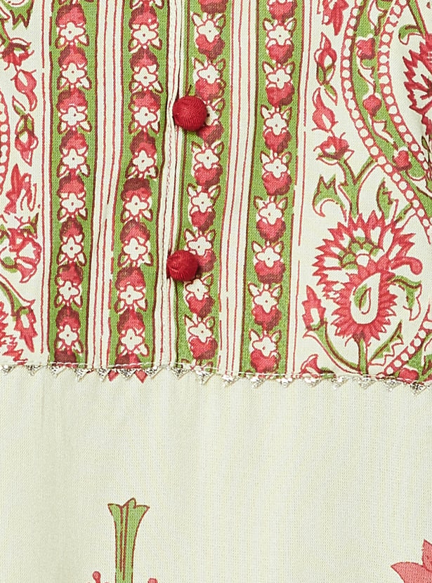 MELANGE Floral Print Straight Kurta Set