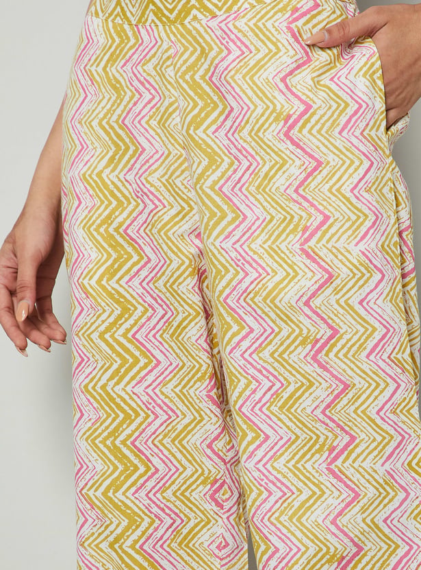 MELANGE Floral Print Straight Kurta Set