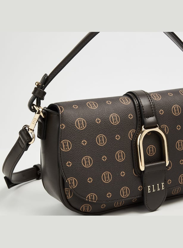 ELLE Monogram Print Sling Bag