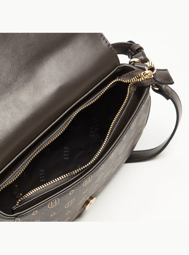 ELLE Monogram Print Sling Bag