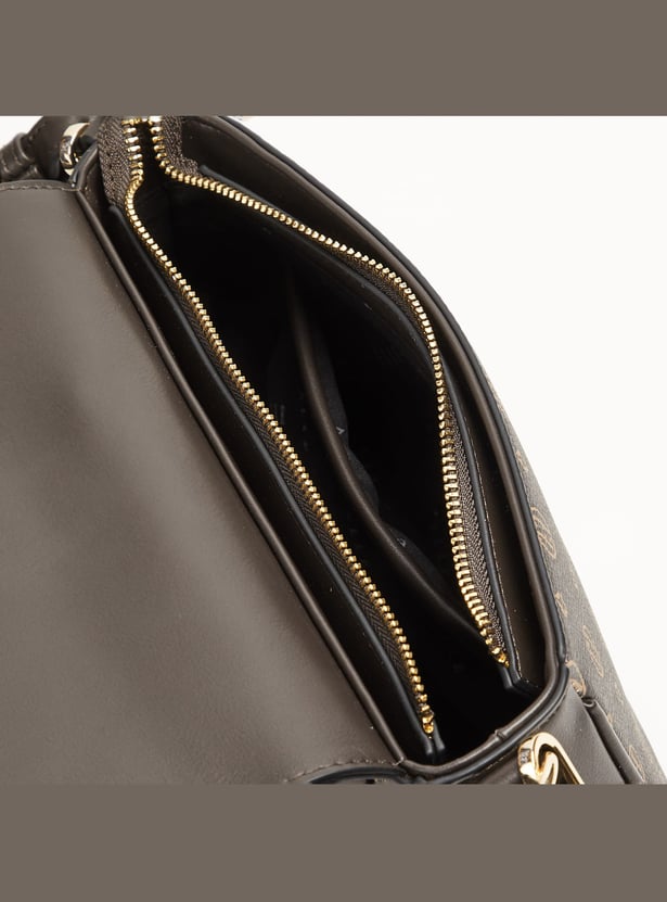 ELLE Monogram Print Sling Bag