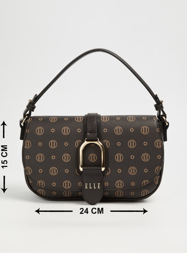 ELLE Monogram Print Sling Bag