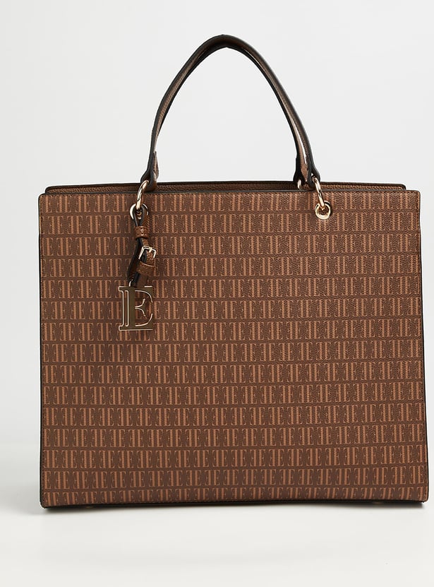 ELLE Monogram Print Handheld Bag