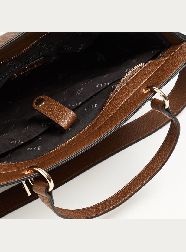 ELLE Monogram Print Handheld Bag