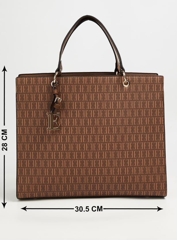 ELLE Monogram Print Handheld Bag