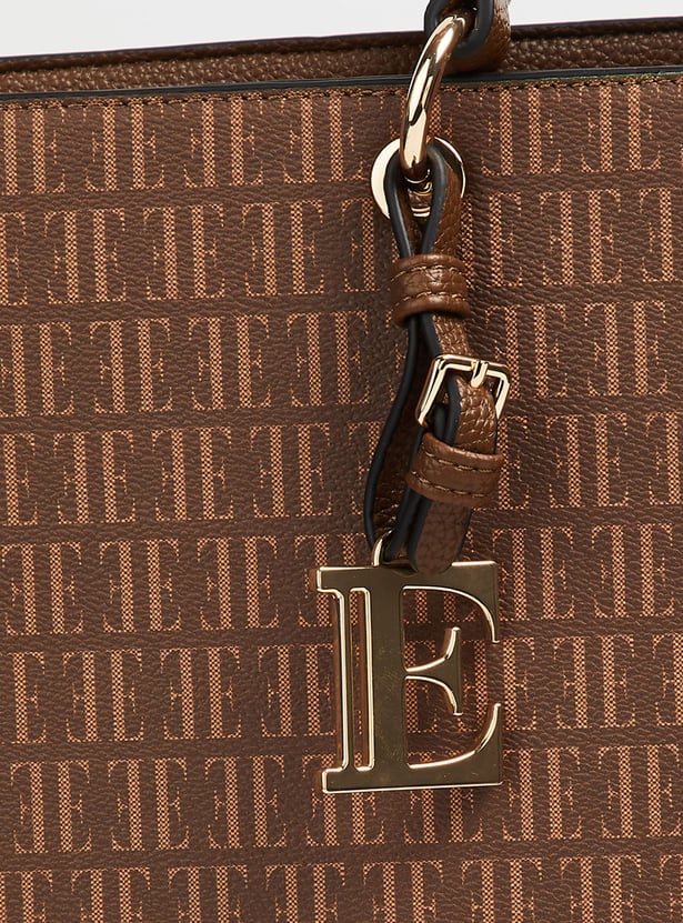 ELLE Monogram Print Handheld Bag