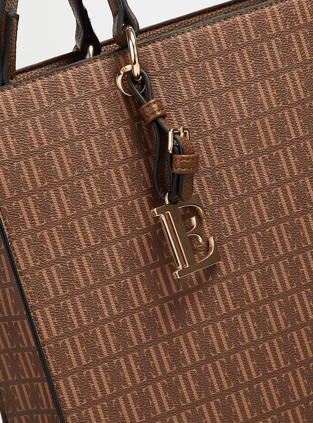 ELLE Monogram Print Handheld Bag