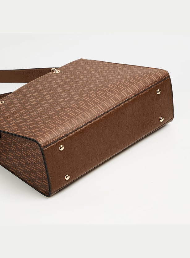 ELLE Monogram Print Handheld Bag