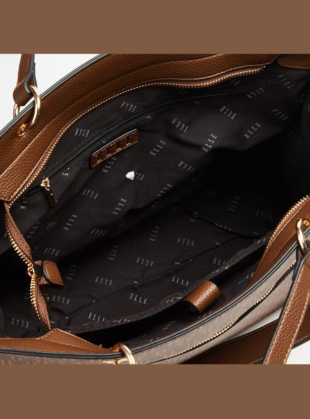 ELLE Monogram Print Handheld Bag