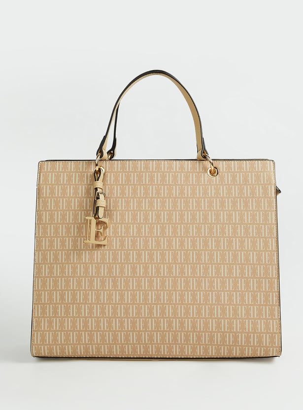 ELLE Monogram Print Handheld Bag