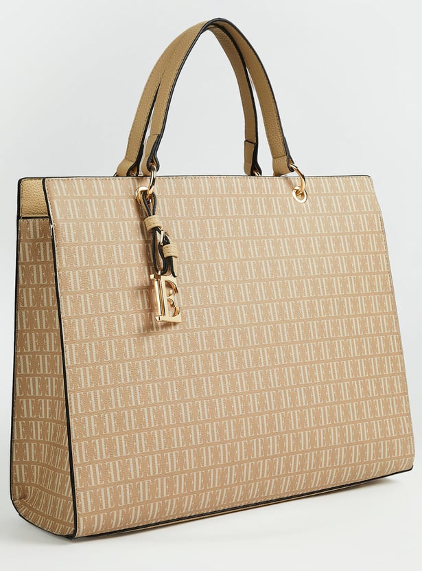 ELLE Monogram Print Handheld Bag
