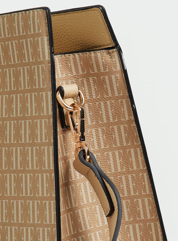 ELLE Monogram Print Handheld Bag