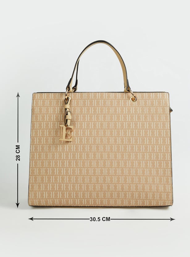 ELLE Monogram Print Handheld Bag