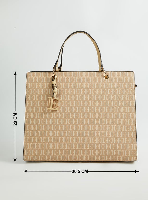 ELLE Monogram Print Handheld Bag