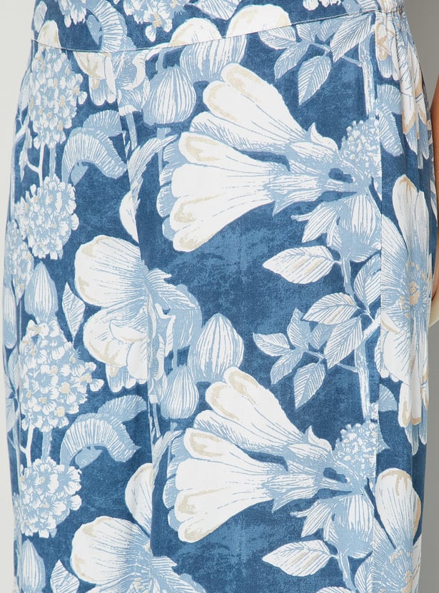 MELANGE Floral Print Palazzo Kurta Set