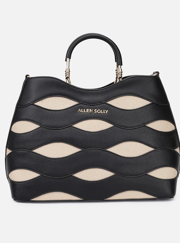 ALLEN SOLLY Wave Pattern Handheld Bag with Pouch