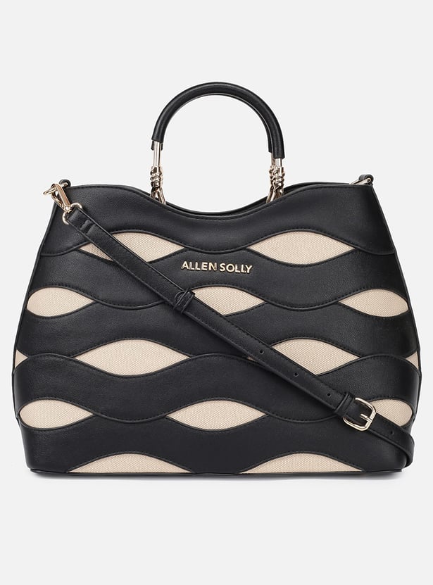 ALLEN SOLLY Wave Pattern Handheld Bag with Pouch