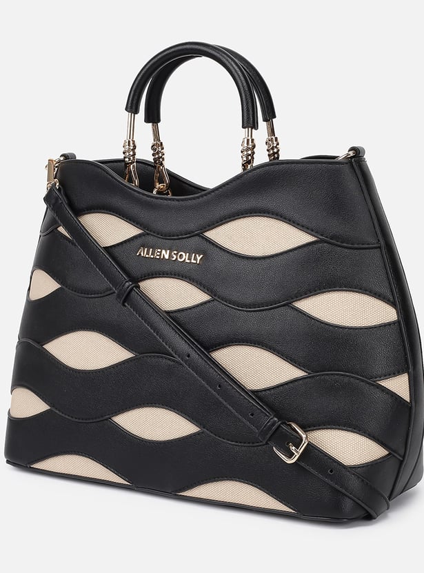 ALLEN SOLLY Wave Pattern Handheld Bag with Pouch
