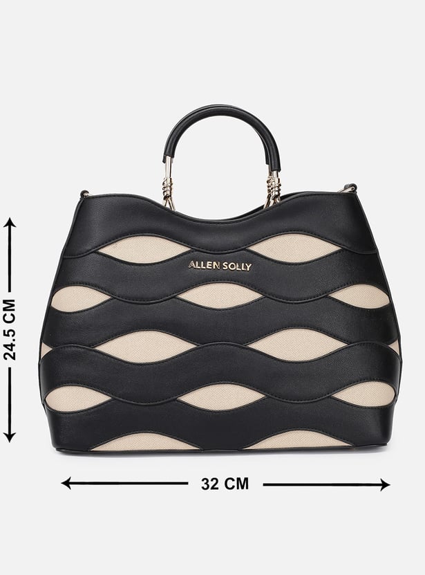 ALLEN SOLLY Wave Pattern Handheld Bag with Pouch