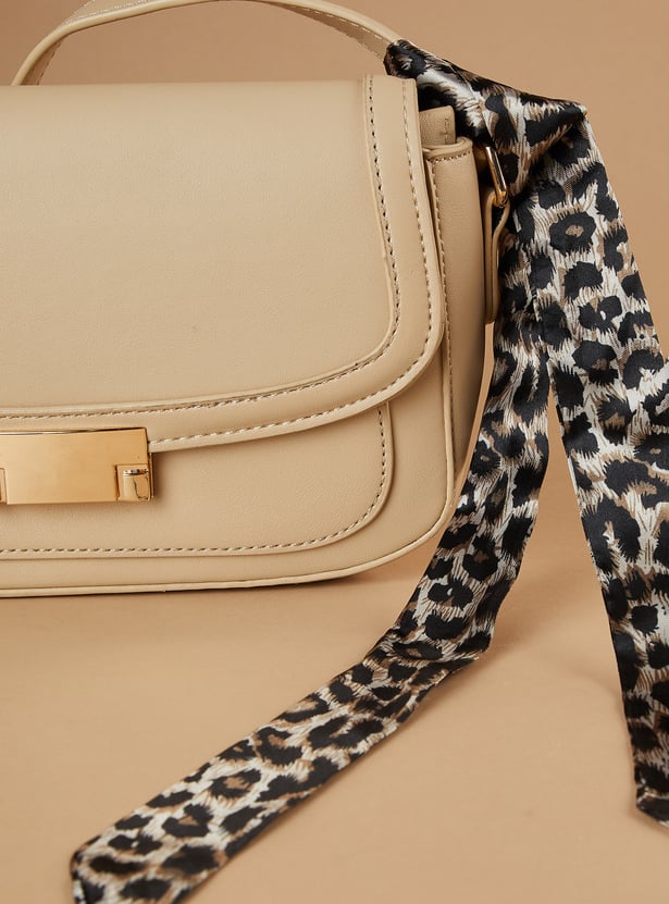 CODE Solid Shoulder Bag with Scarf