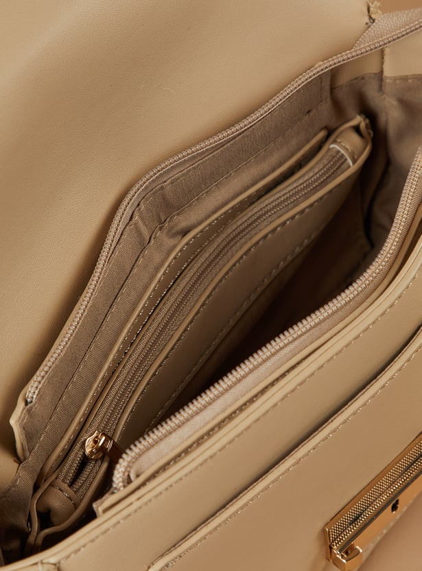 CODE Solid Shoulder Bag with Scarf